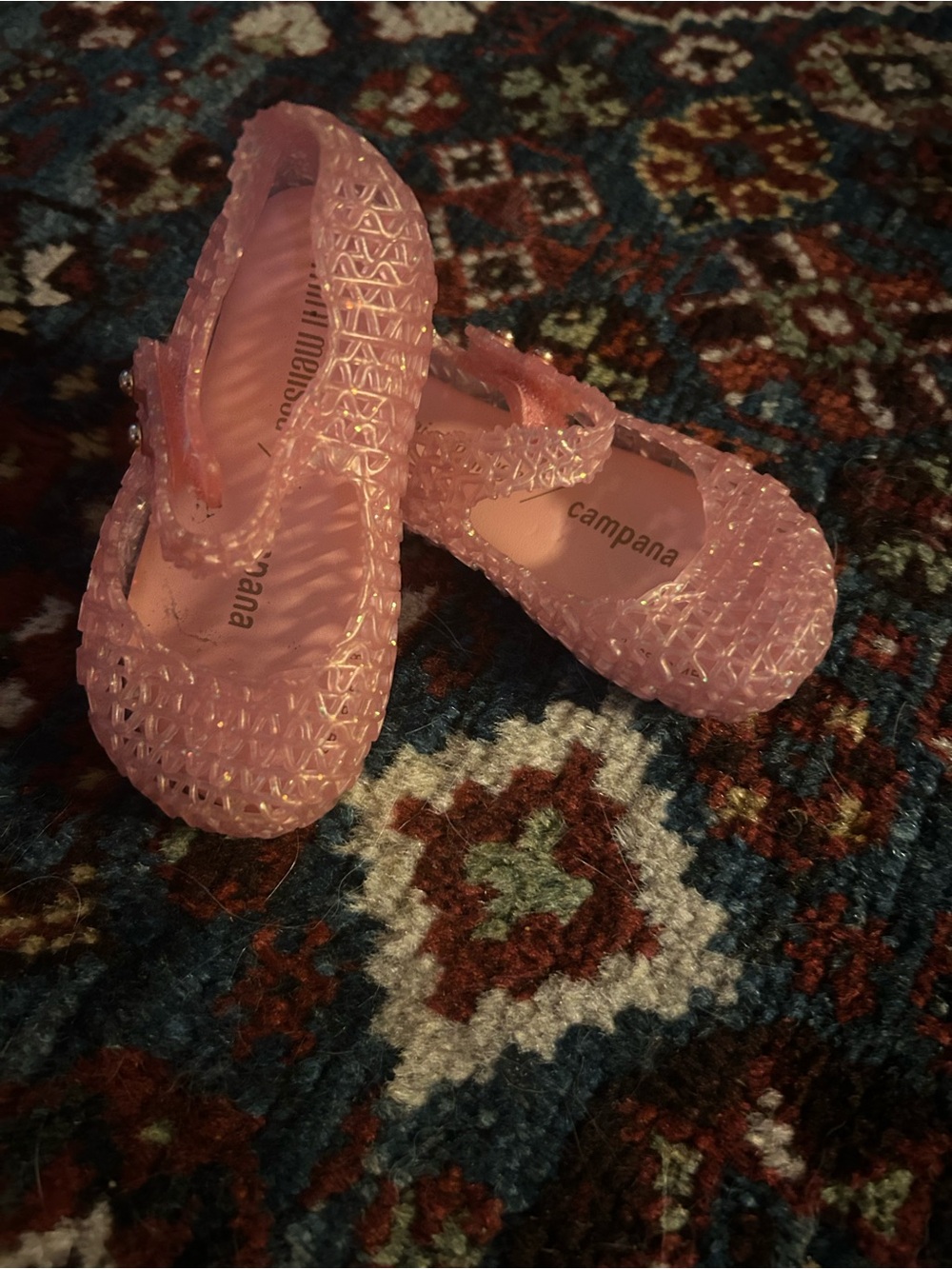 Mini Melissa Campana Pink Jelly Mary Jane Walker Shoes